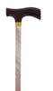 Harvy Dress Stick Petite Size - Pink Marble Fritz Walking Cane With Aluminum Shaft and Brass Collar
