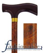 Harvy Petite Dress Stick - Birds Eye Adjustable Fritz Walking Cane w/ Aluminum Shaft and Brass Collar