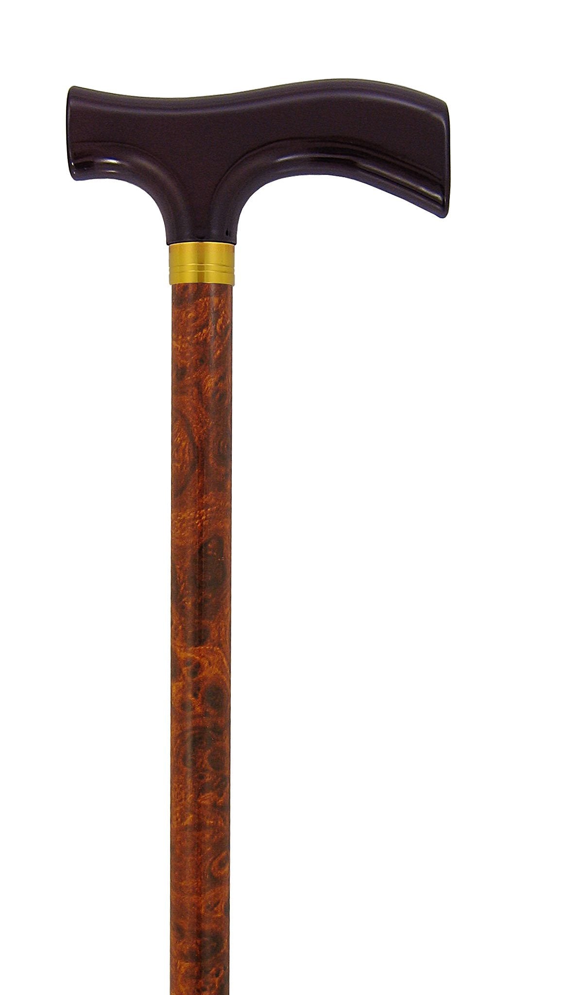 Harvy Petite Dress Stick - Birds Eye Adjustable Fritz Walking Cane w/ Aluminum Shaft and Brass Collar