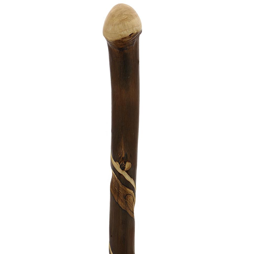 HARVY Root Knobbed Turned Walking Stick with Flamed Chestnut shaft