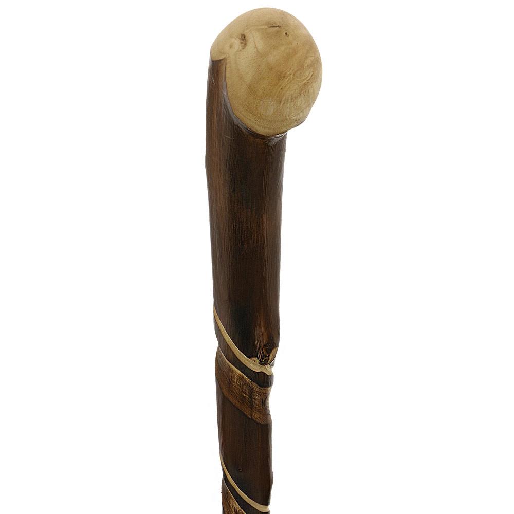 HARVY Root Knobbed Turned Walking Stick with Flamed Chestnut shaft