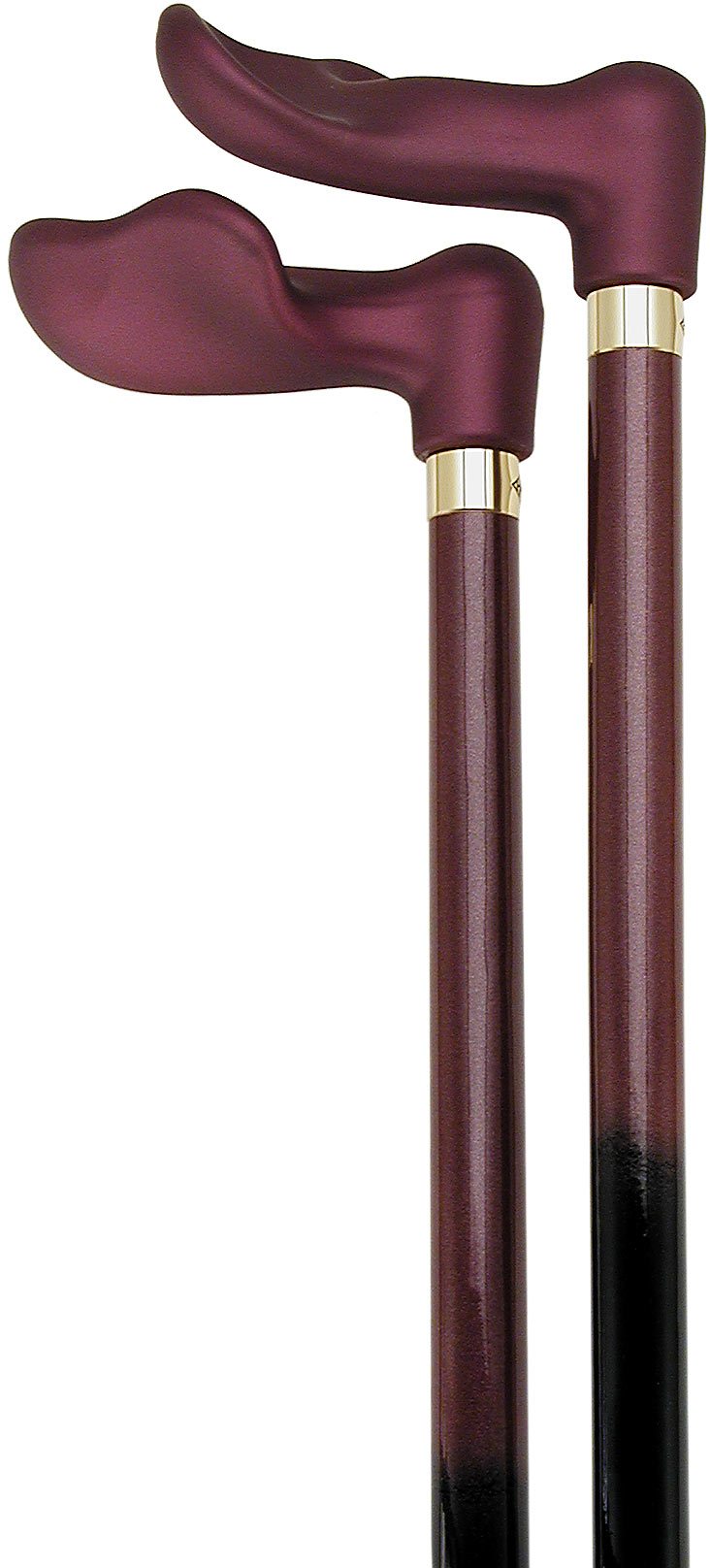 HARVY Raspberry SoftGrip, Palm Grip Walking Cane w/ Matching Two Tone Beechwood Shaft, Brass Collar