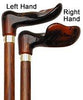 HARVY Amber, palm grip walking cane with Cherrywood shaft, brass collar