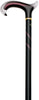 HARVY Cranberry Stripe ClearForms Derby Walking Cane With Black Beechwood Shaft and Brass Collar