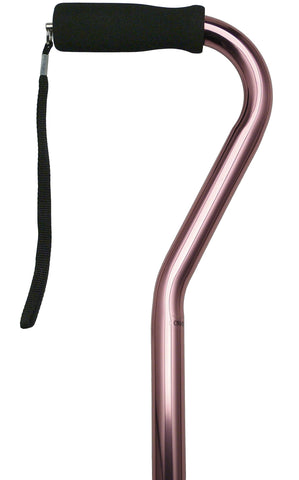 HARVY Pink Offset Handle Walking Cane With Adjustable Aluminum Shaft