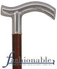 HARVY Cherrywood Chrome Plated Fritz Handle Walking Cane With Cherrywood Shaft