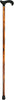 HARVY Reduced and Polished Blackthorn Rubber Derby Handle Walking Cane - Blackthorn Shaft - Brass Collar