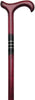 HARVY Rose Red Triple Ring Derby walking Cane With Burgundy and Ebony Stained Beechwood Shaft With Triple