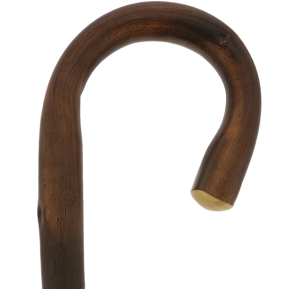 HARVY Chestnut, Turned & Flamed Tourist Walking Cane With Chestnut Shaft