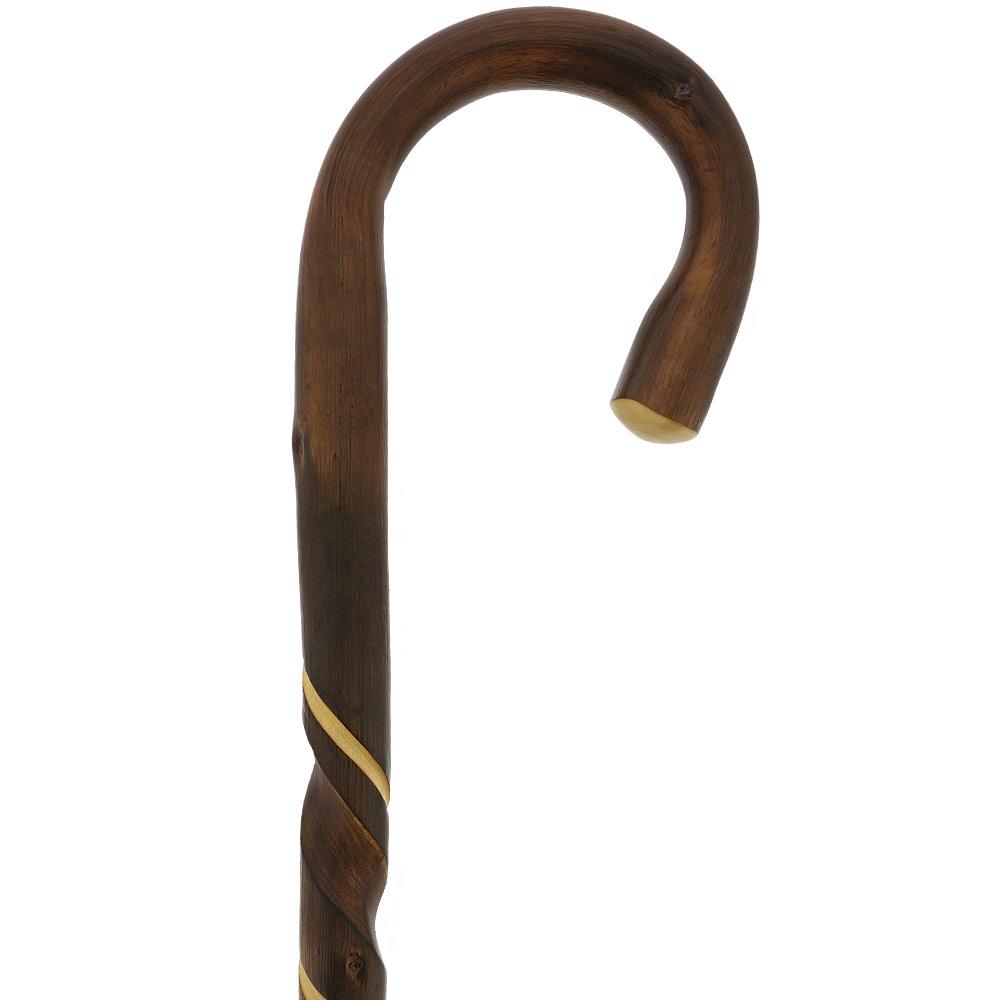 HARVY Chestnut, Turned & Flamed Tourist Walking Cane With Chestnut Shaft