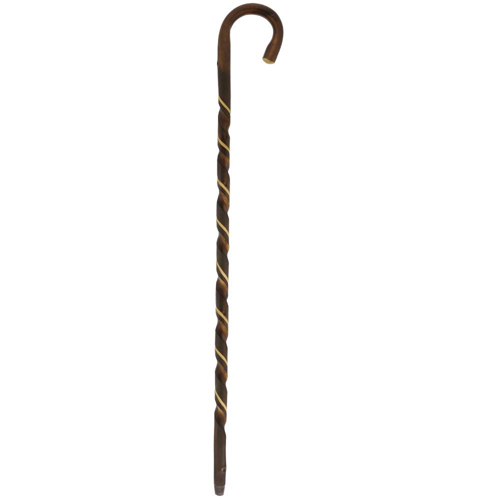 HARVY Chestnut, Turned & Flamed Tourist Walking Cane With Chestnut Shaft
