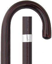 HARVY Rosewood Stripe Tourist Handle Walking Cane With Rosewood Shaft and Silver Collar