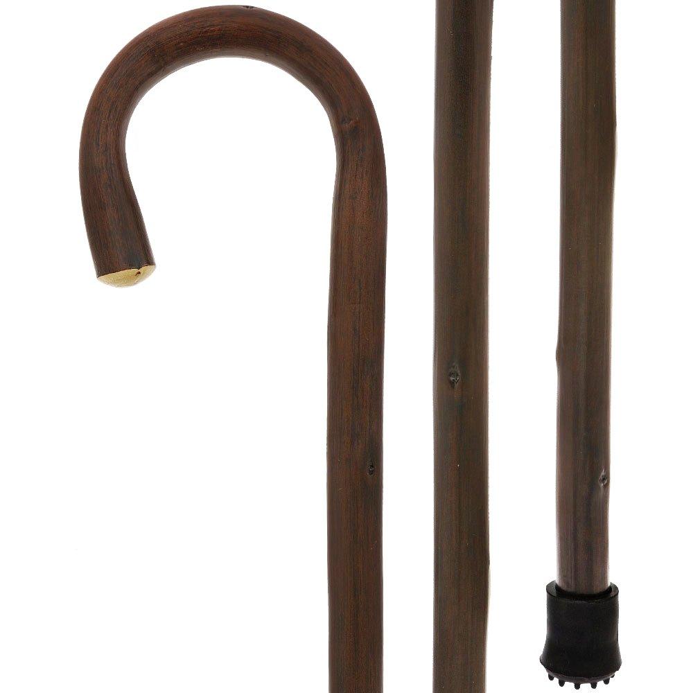 HARVY Walnut Stained Tourist Walking Cane with Knotted Chestnut shaft