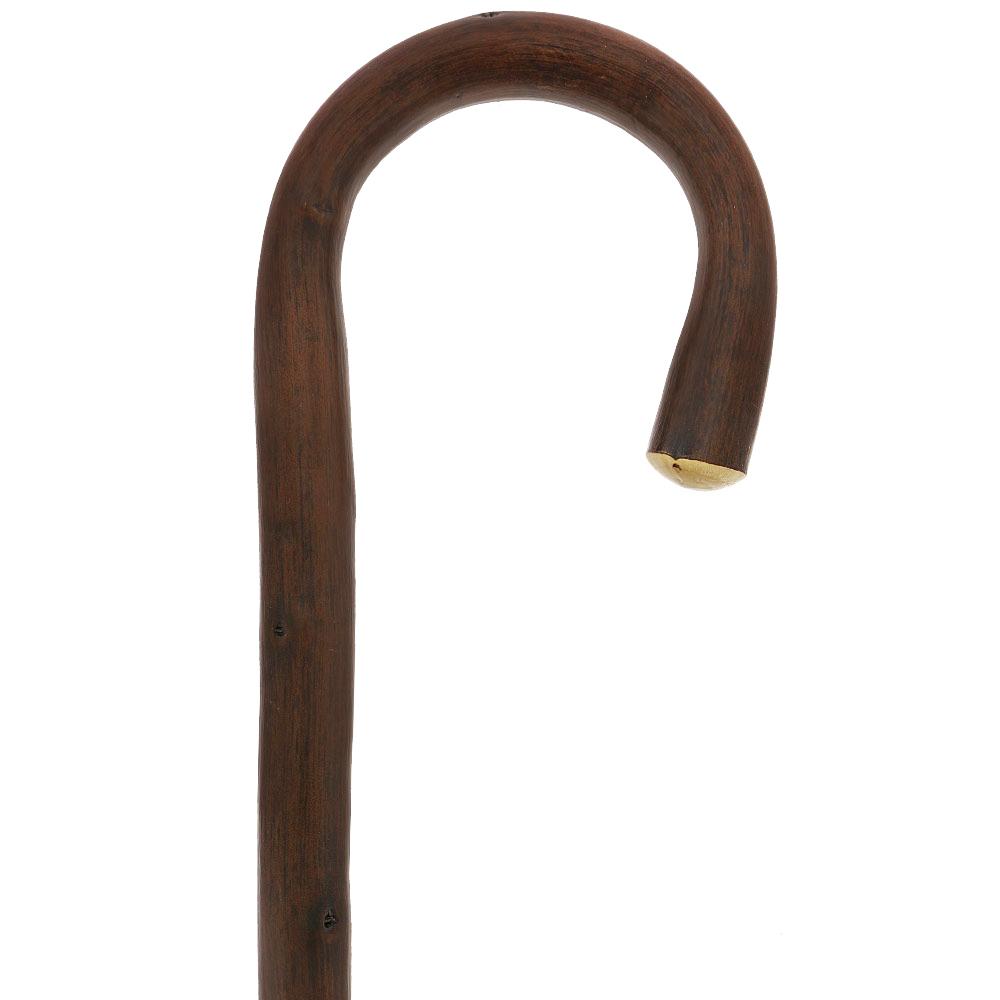 HARVY Walnut Stained Tourist Walking Cane with Knotted Chestnut shaft