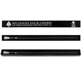 High Quality Swords Blackjack 925R Silver Plated Knob Sword Cane w/ Hidden Dice