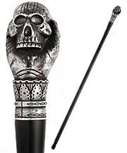 High Quality Swords Skull in Hand Pewter Sword Cane