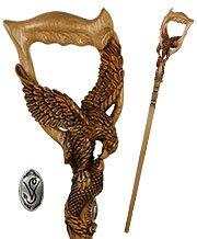 Igor Hunting Eagle & Fish Artisan Intricate Hand-Carved Cane