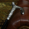 Igor Magic Scroll in Silver Walking Cane w/ Wood Shaft & Brass Collar