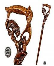 Igor Bear & Gazelle Artisan Intricate Handcarved Cane