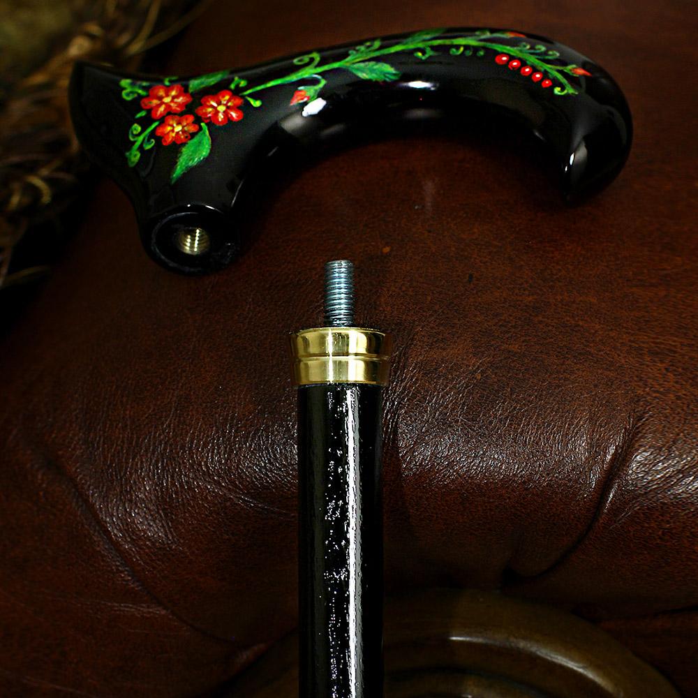 Igor Black Derby with Handpainted Flowers