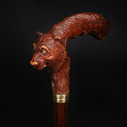 Igor Brown Bear Artisan Intricate Molded Wood Cane