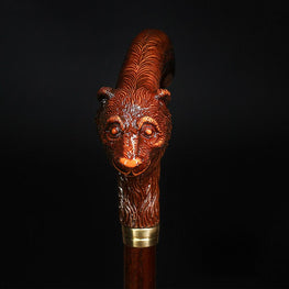 Igor Brown Bear Artisan Intricate Molded Wood Cane