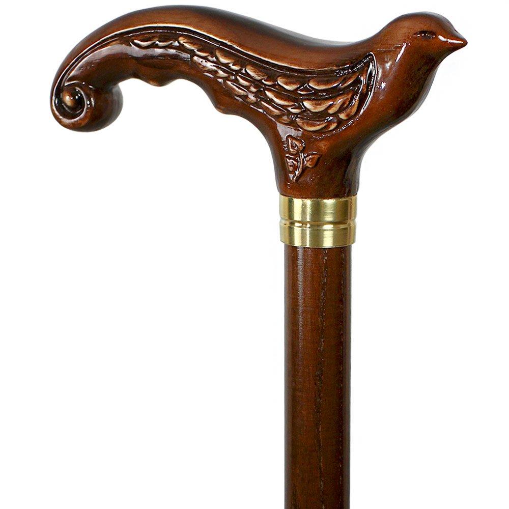 Igor Brown Swallow Bird Artisan Intricate Handcarved Cane