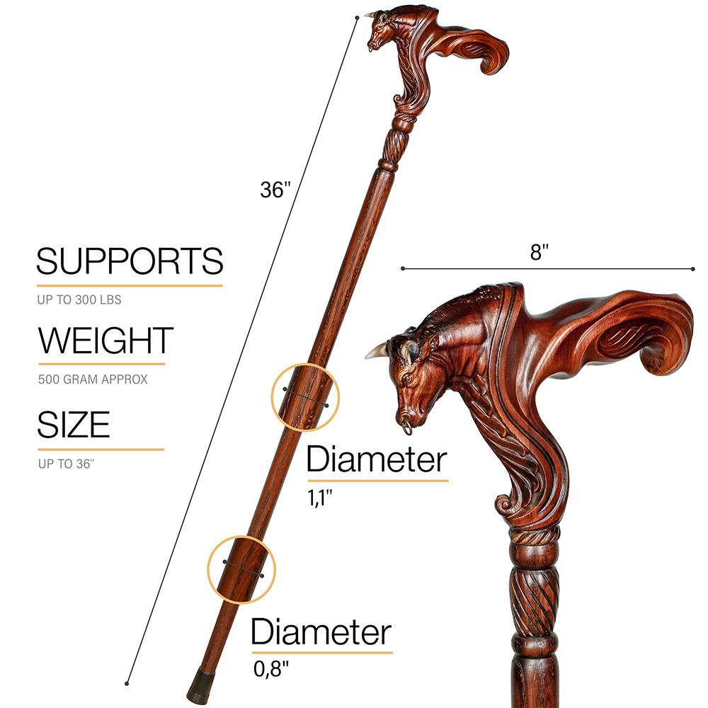 Igor Bull Right Hand Ergonomic Handcarved Cane