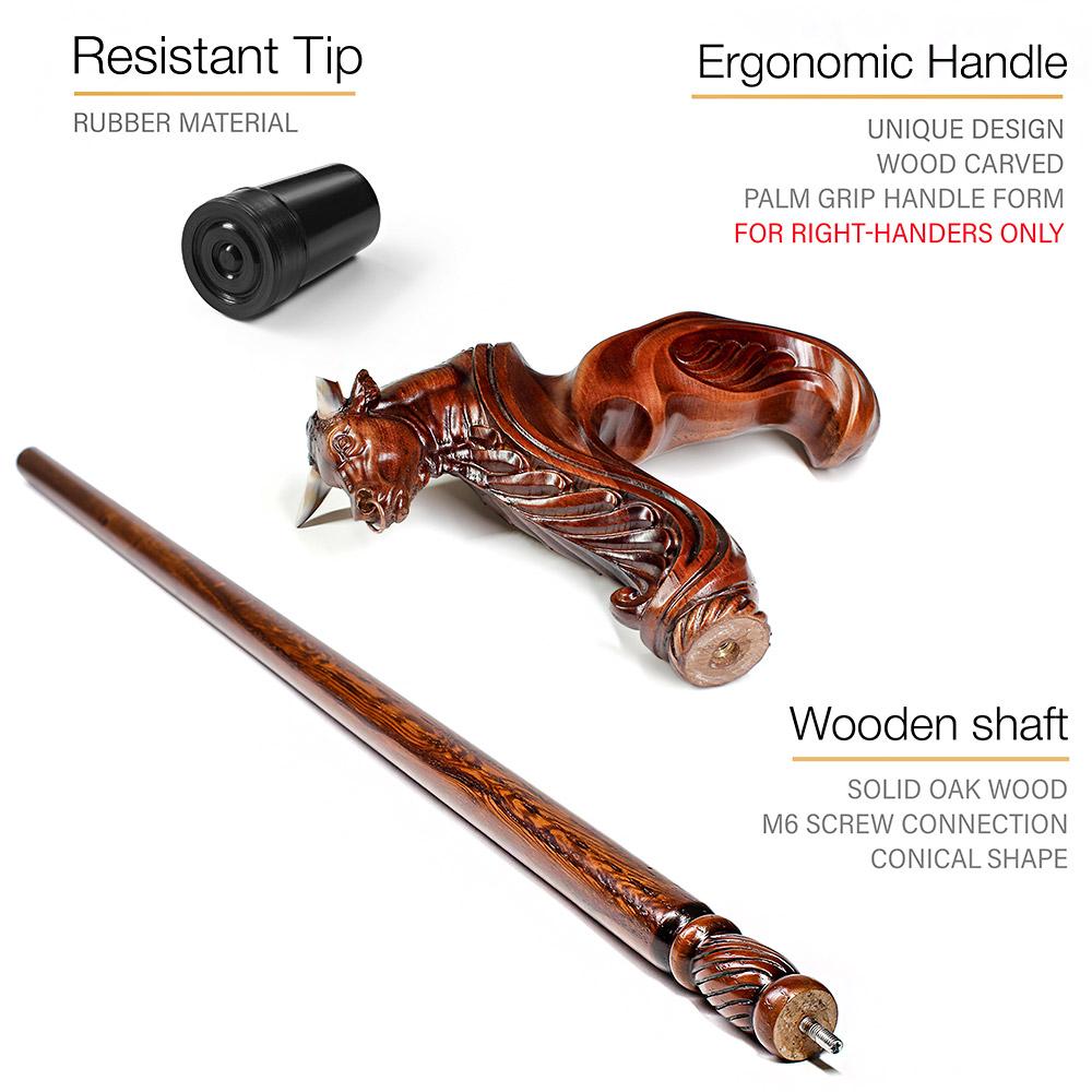 Igor Bull Right Hand Ergonomic Handcarved Cane