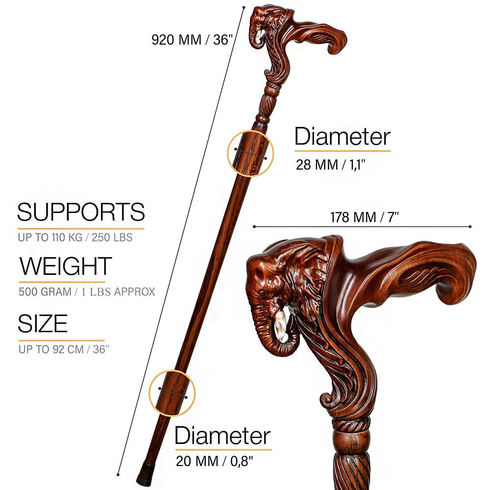 Igor Elephant Right Hand Ergonomic Handcarved Cane