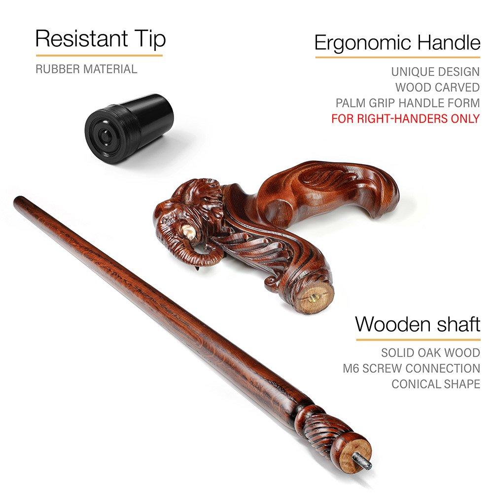 Igor Elephant Right Hand Ergonomic Handcarved Cane