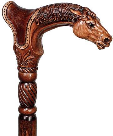 Igor Horse With Saddle Artisan Intricate Handcarved Cane