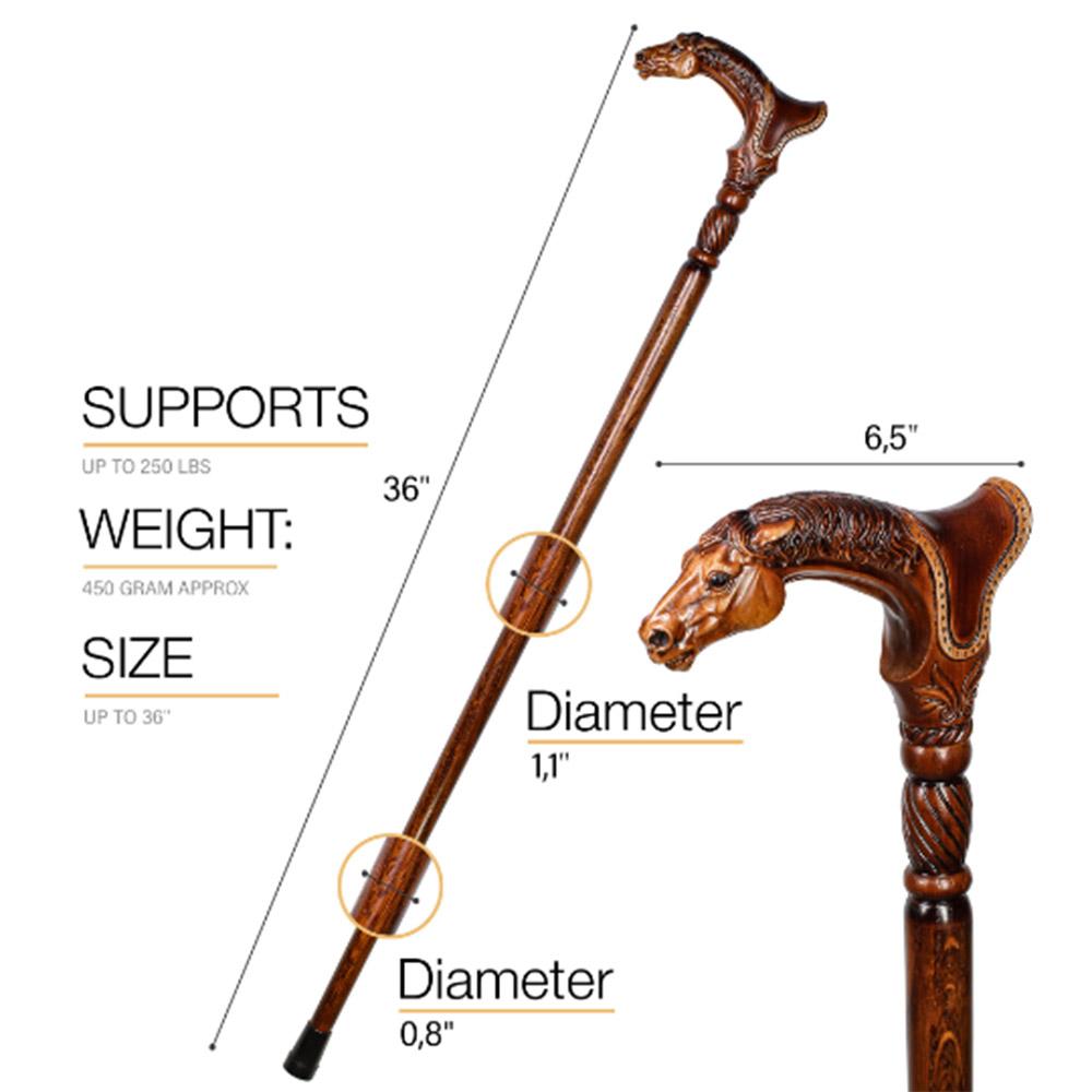 Igor Horse With Saddle Artisan Intricate Handcarved Cane