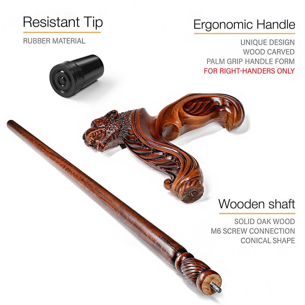 Igor Jaguar Right Hand Ergonomic Handcarved Cane