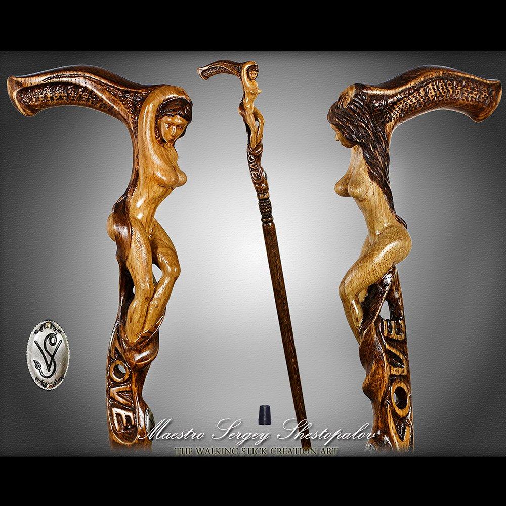 Igor Mother Nature Oak Wood Artisan Intricate Handcarved Cane