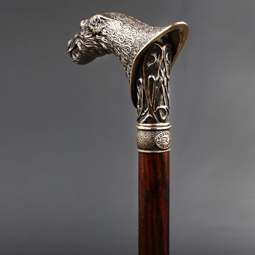 Igor Victorian Wolf Artisan Intricate Brass Handcarved Cane
