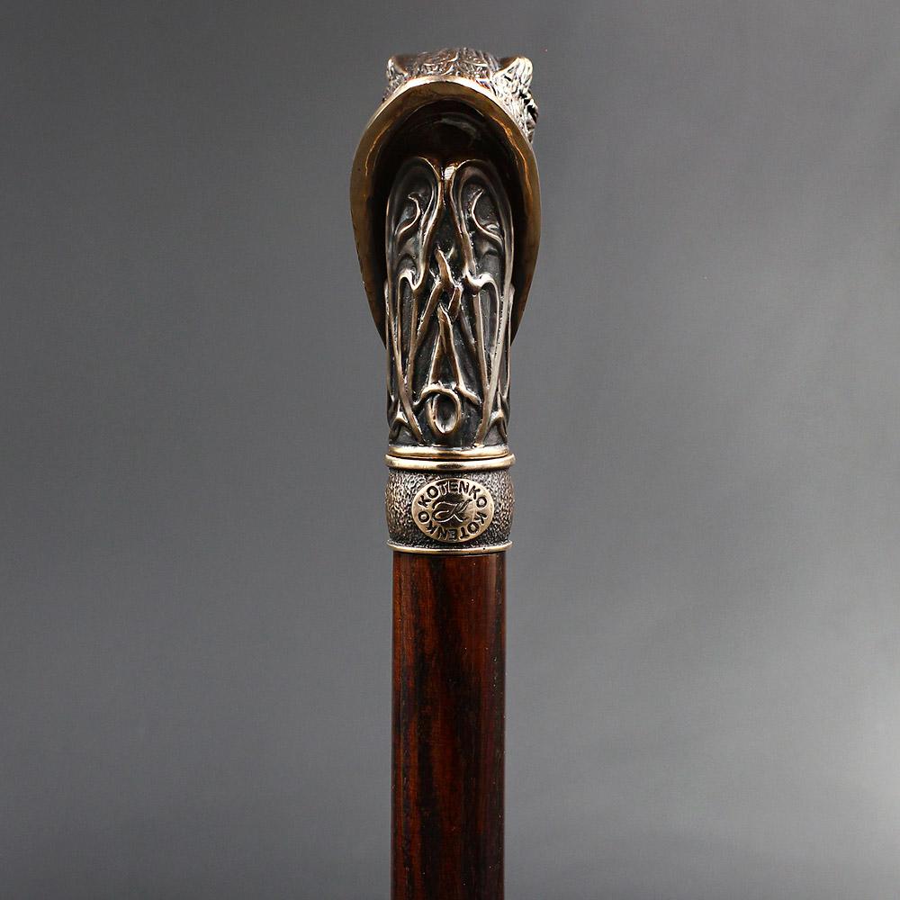 Igor Victorian Wolf Artisan Intricate Brass Handcarved Cane