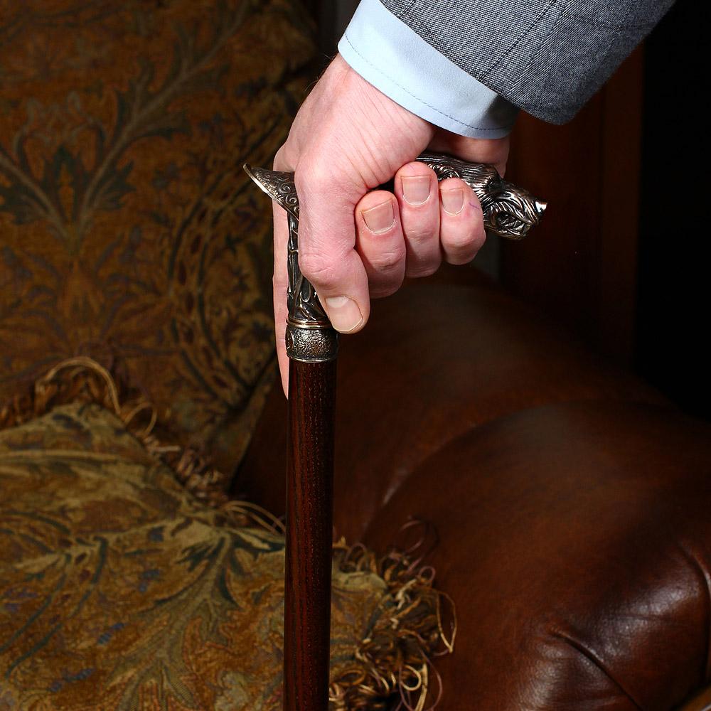 Igor Victorian Wolf Artisan Intricate Brass Handcarved Cane