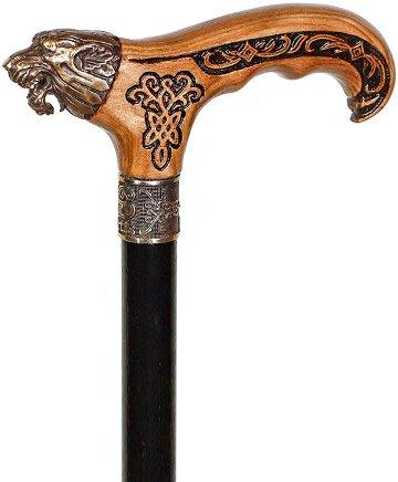 Igor Celtic Bronze Direwolf Derby Walking Cane