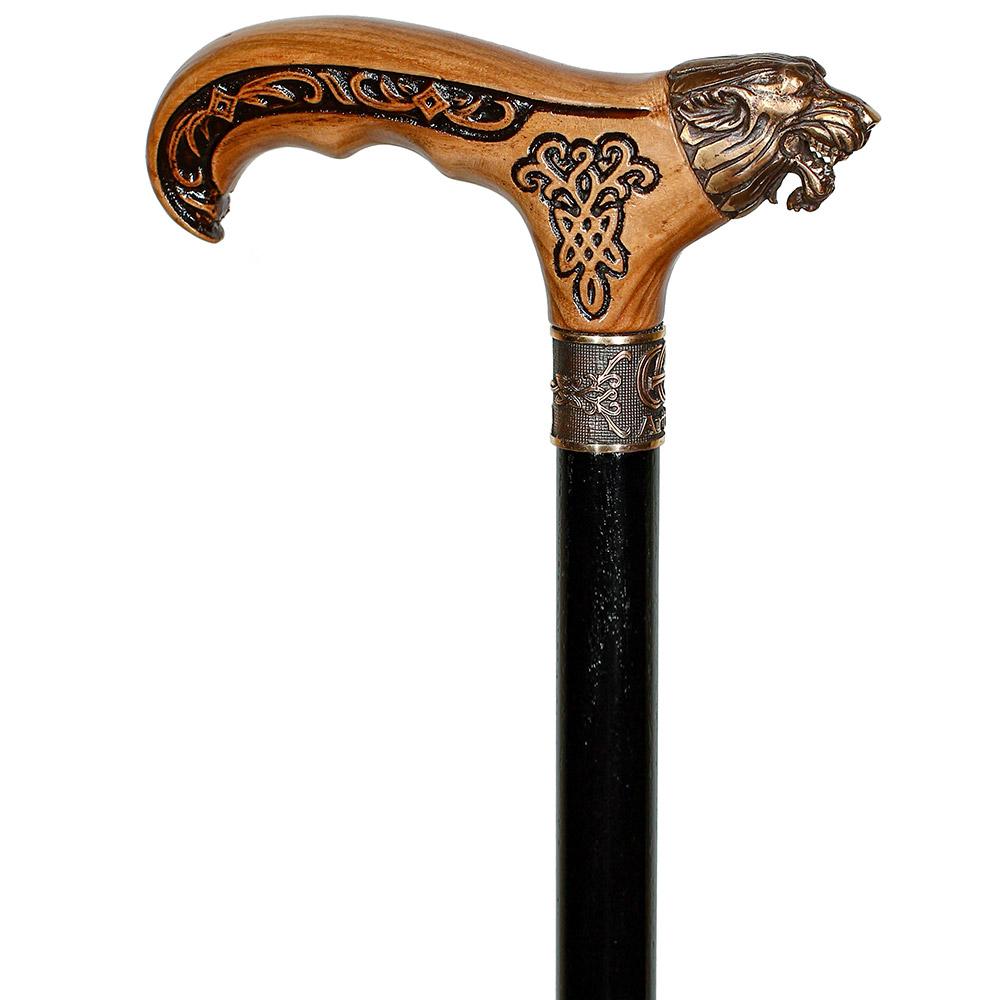 Igor Celtic Bronze Direwolf Derby Walking Cane