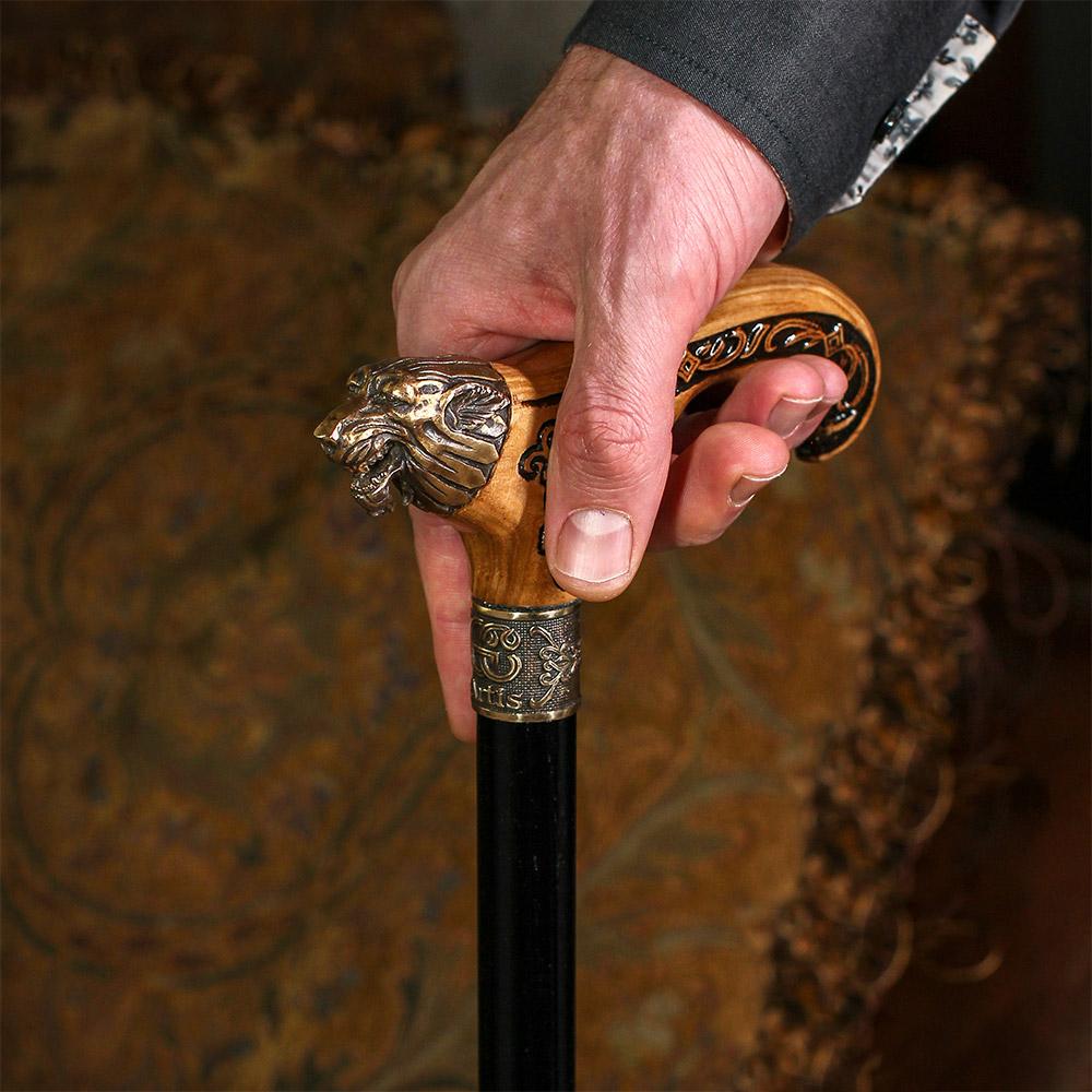 Igor Celtic Bronze Direwolf Derby Walking Cane