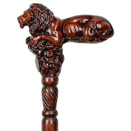 Igor Lion King Right Hand Hand-Carved Oak Wood Cane