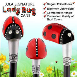 Ladybug 1 Shaft - Lola Signature LadyBug Carbon Fiber Walking Cane w/ 1 Shaft