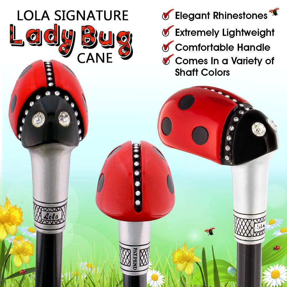 Ladybug 1 Shaft - Lola Signature LadyBug Carbon Fiber Walking Cane w/ 1 Shaft