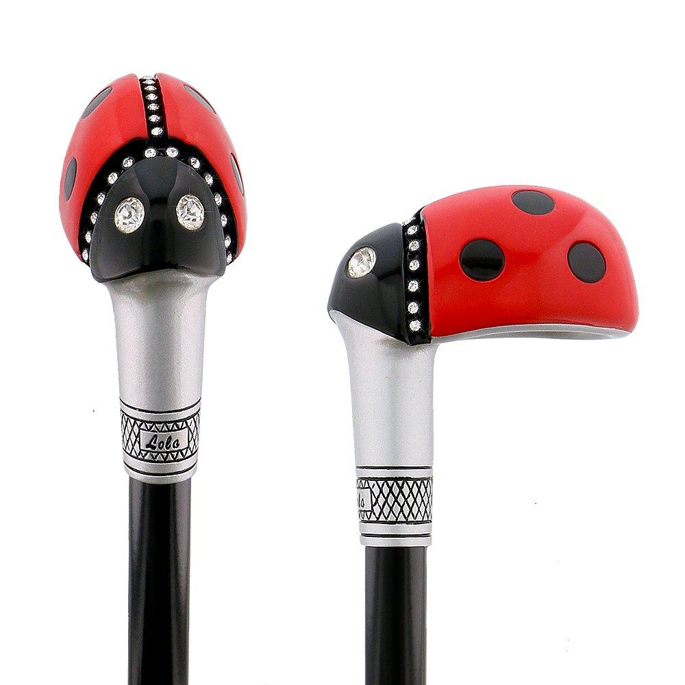 Ladybug 3 Shaft Deluxe Kit - Lola Signature Ladybug Carbon Fiber Walking Cane Black, Red & Your Choice 25% O