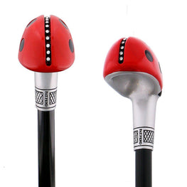 Ladybug 3 Shaft Deluxe Kit - Lola Signature Ladybug Carbon Fiber Walking Cane Black, Red & Your Choice 25% O