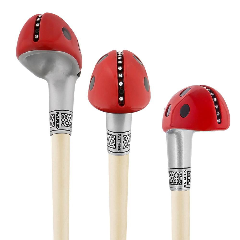 Ladybug Lola Signature Lady Bug Carbon Fiber Walking Cane With Ivory Shaft
