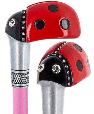 Ladybug Pink Shaft - Lola Signature LadyBug Carbon Fiber Walking Cane