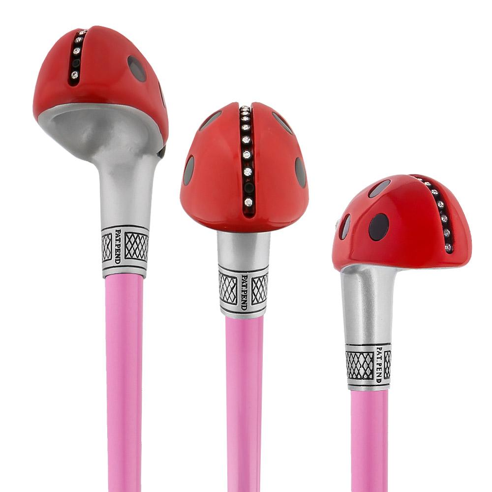 Ladybug Pink Shaft - Lola Signature LadyBug Carbon Fiber Walking Cane