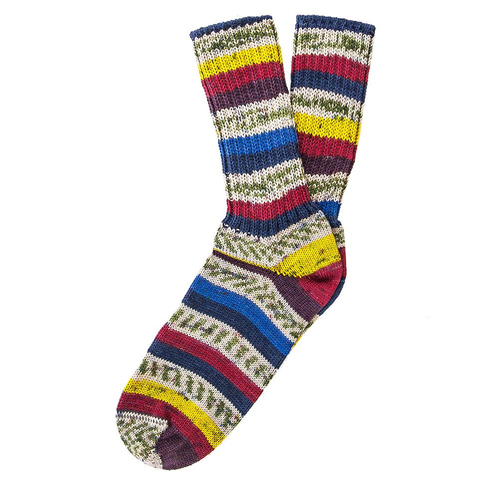 Made in Ireland Ladies Delightful Tri Color Pattern Designer Irish Wool Country Socks